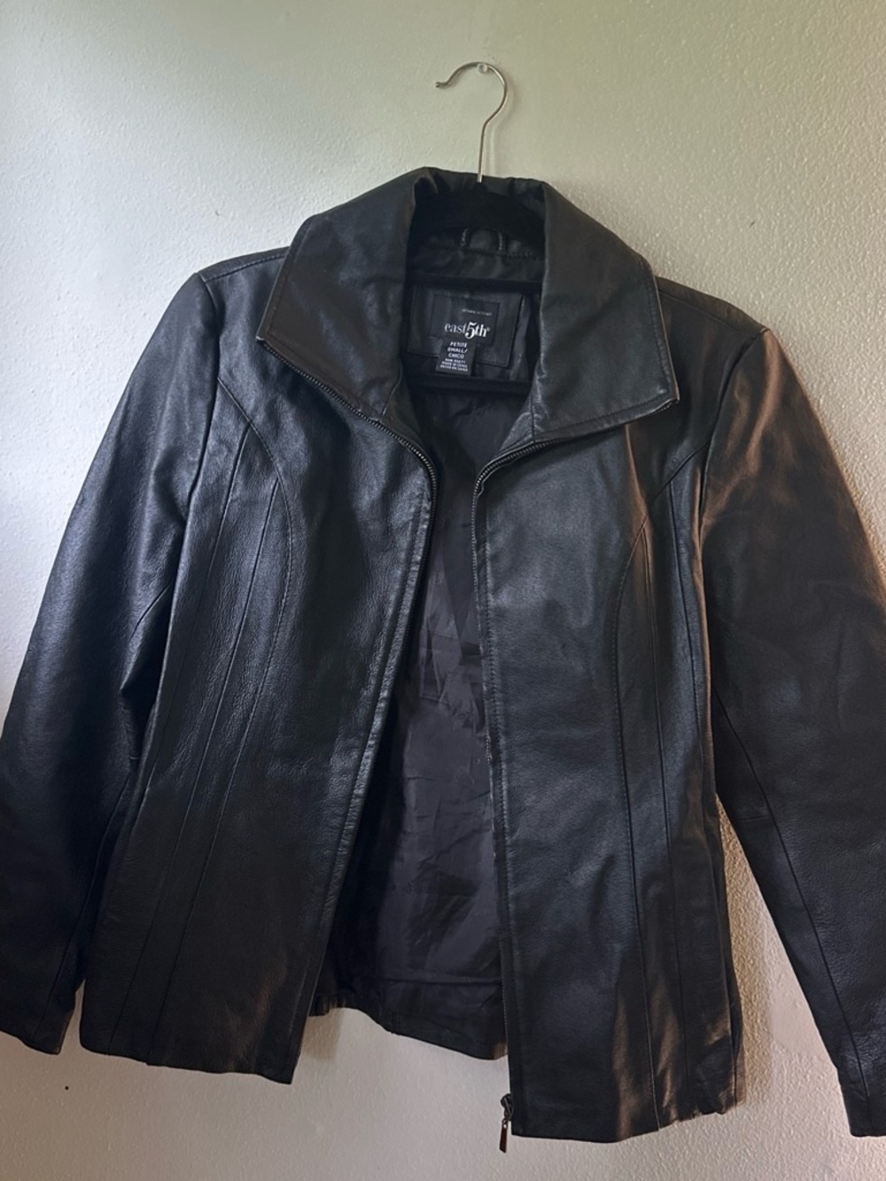East 5th Black Leather Zip Jacket